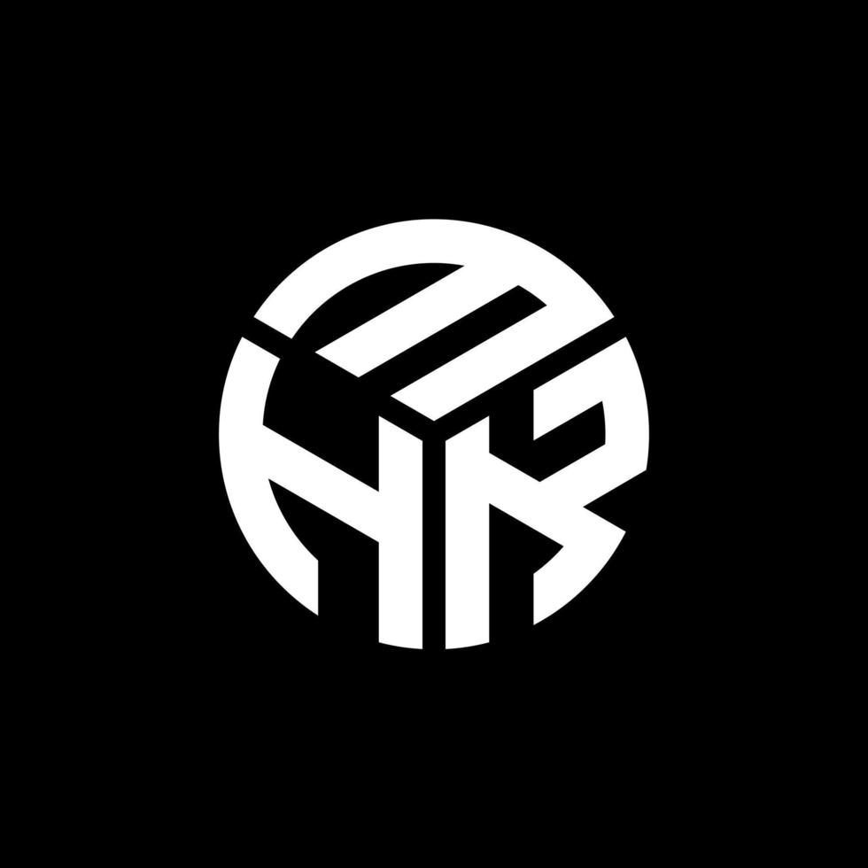 mhk lettera logo design su sfondo nero. mhk creative iniziali lettera logo concept. disegno della lettera mhk. vettore