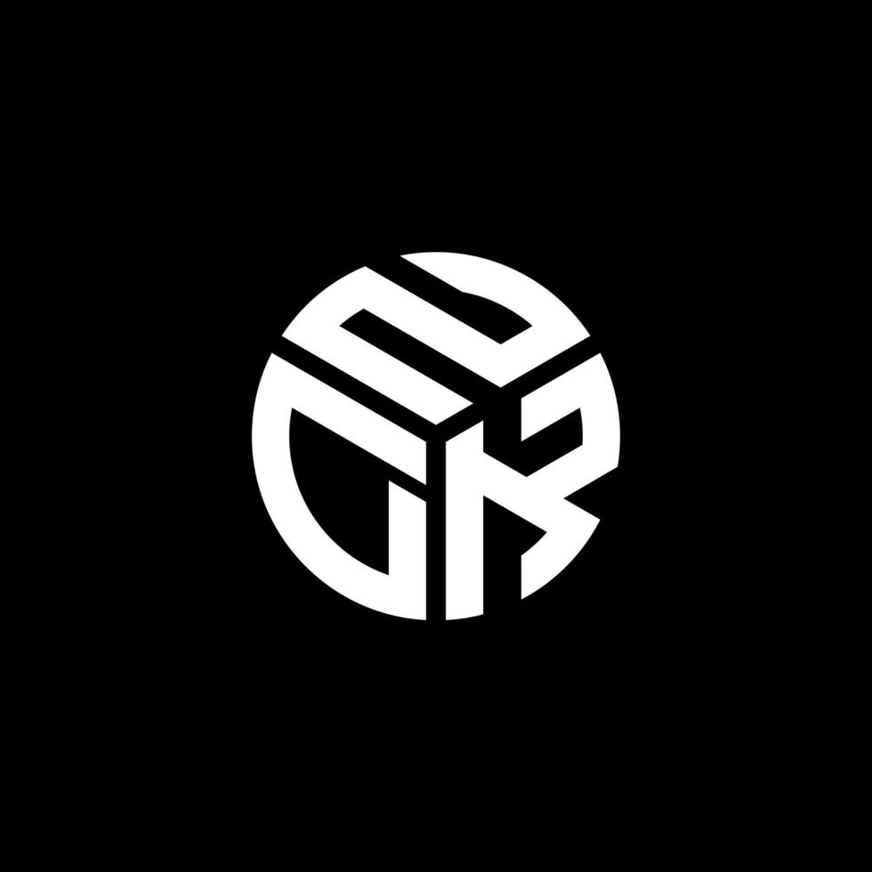 ndk lettera logo design su sfondo nero. ndk creative iniziali lettera logo concept. disegno della lettera ndk. vettore