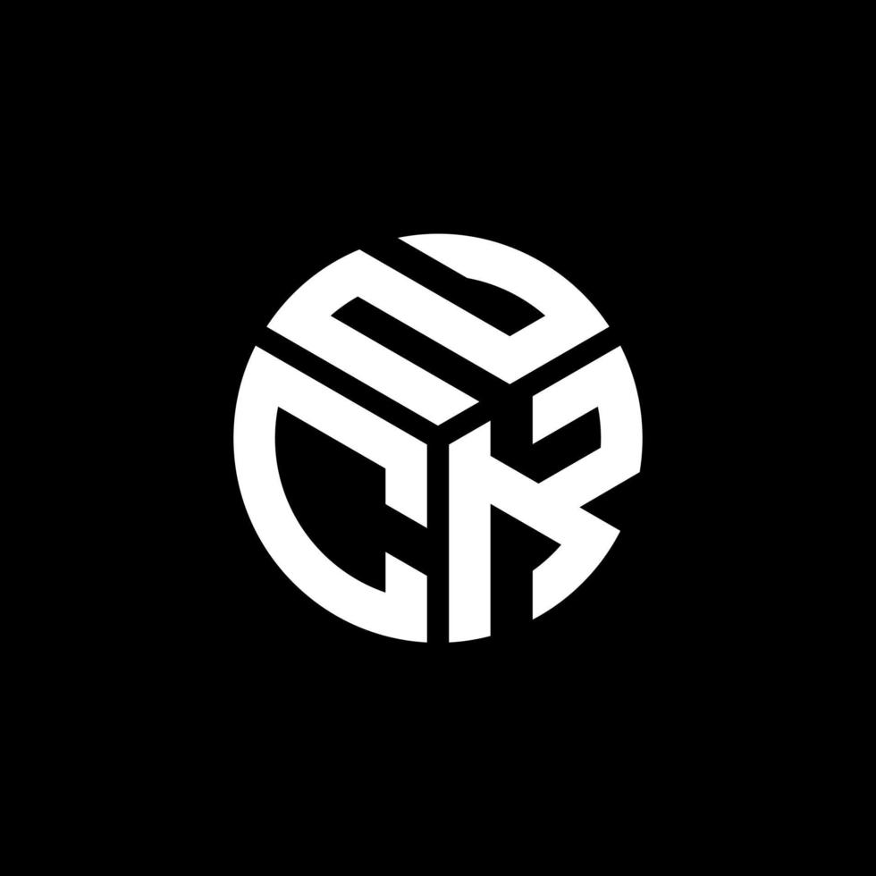 design del logo della lettera nck su sfondo nero. nck creative iniziali lettera logo concept. disegno della lettera nck. vettore