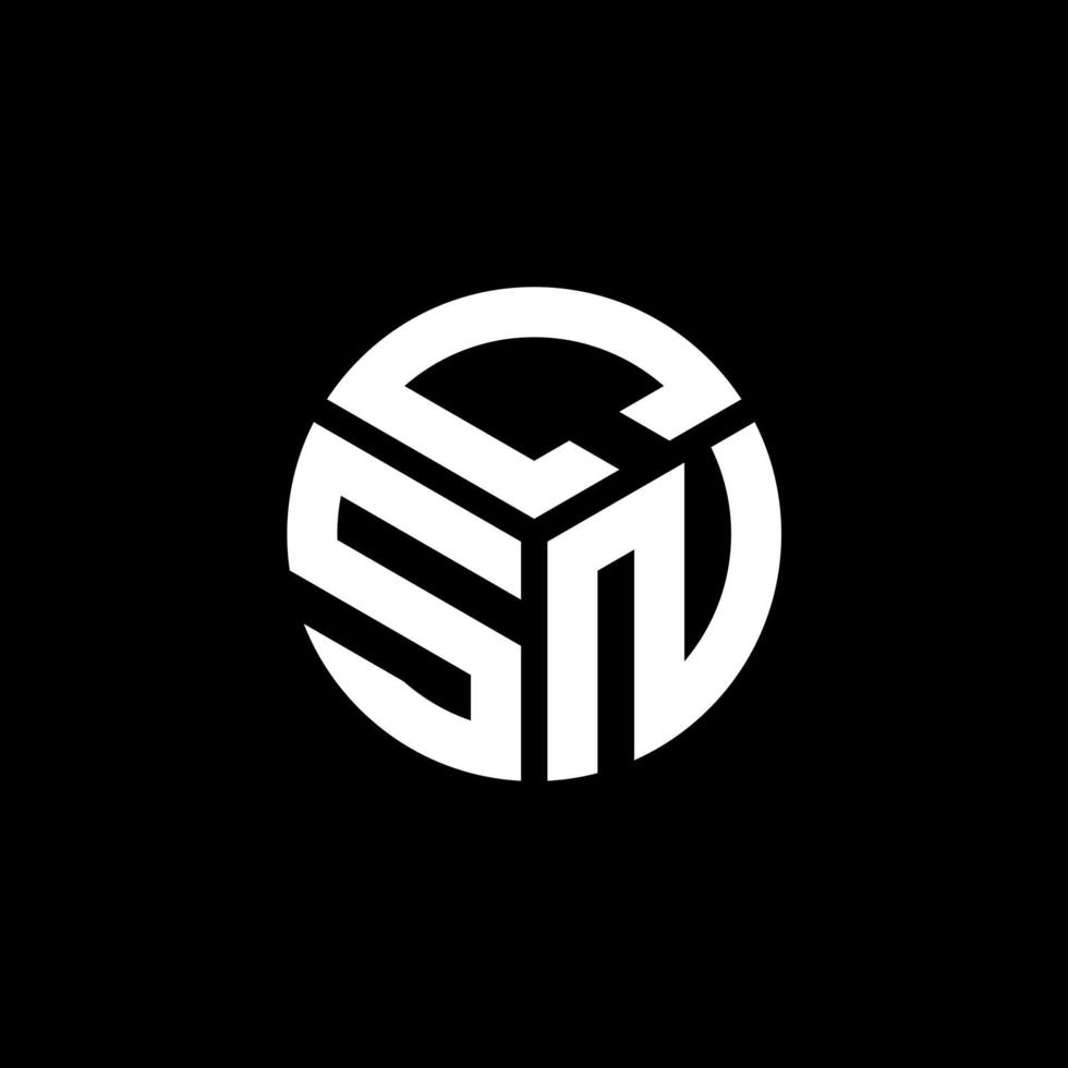 csn lettera logo design su sfondo nero. csn creative iniziali lettera logo concept. disegno della lettera csn. vettore