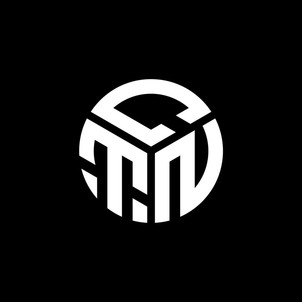 ctn lettera logo design su sfondo nero. ctn iniziali creative lettera logo concept. disegno della lettera ctn. vettore