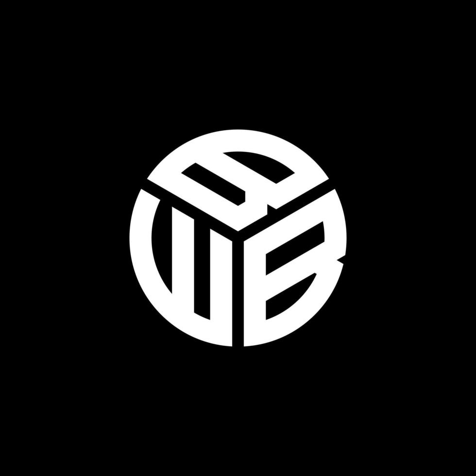 bwb lettera logo design su sfondo nero. bwb creative iniziali lettera logo concept. disegno della lettera bwb. vettore