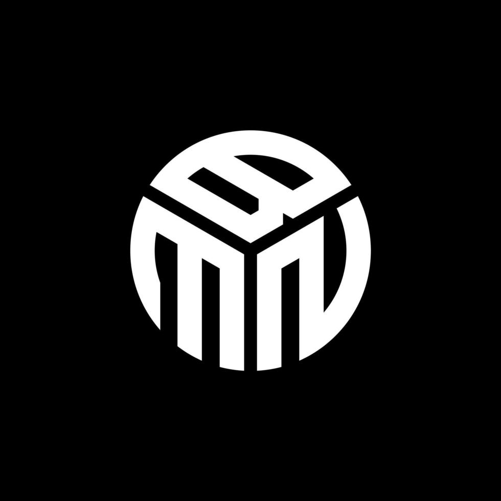 design del logo della lettera bmn su sfondo nero. bmn creative iniziali lettera logo concept. design della lettera bmn. vettore