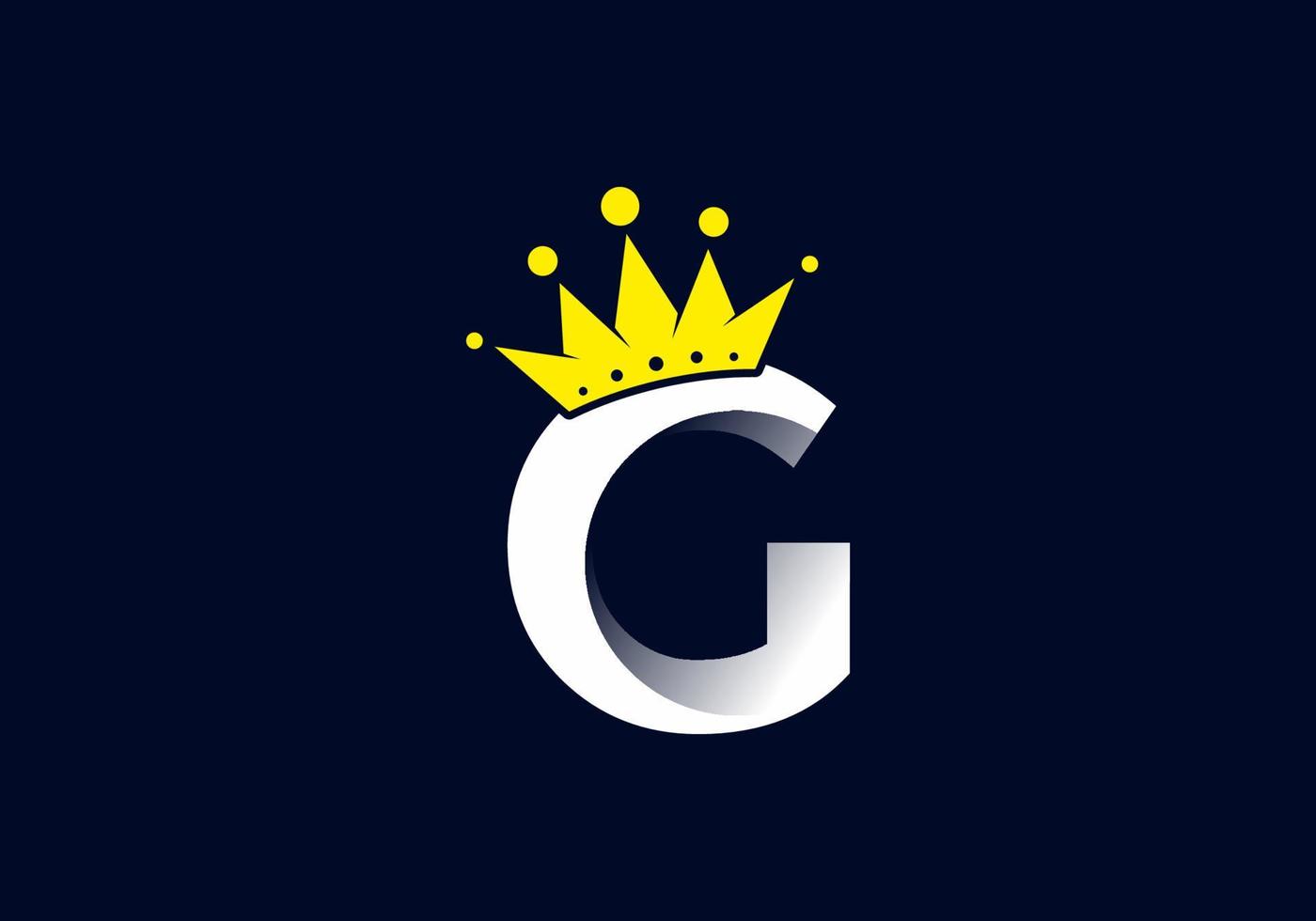 lettera g iniziale con corona vettore