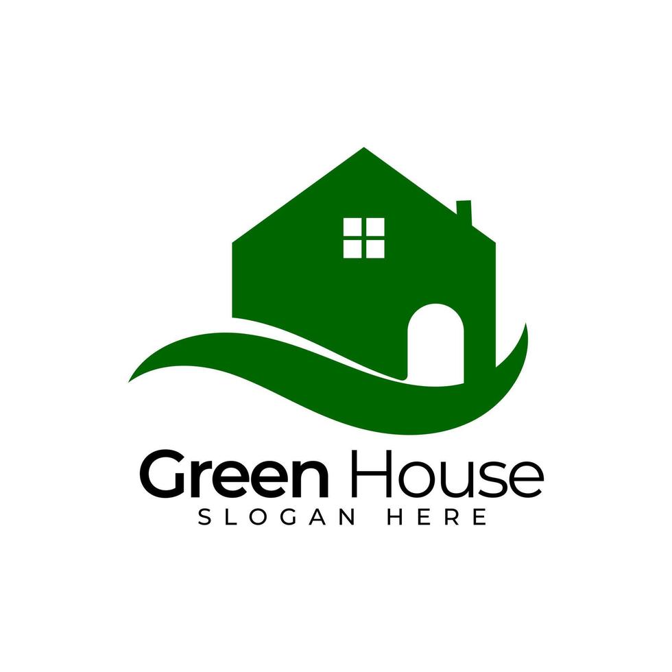 design del logo della casa verde vettore