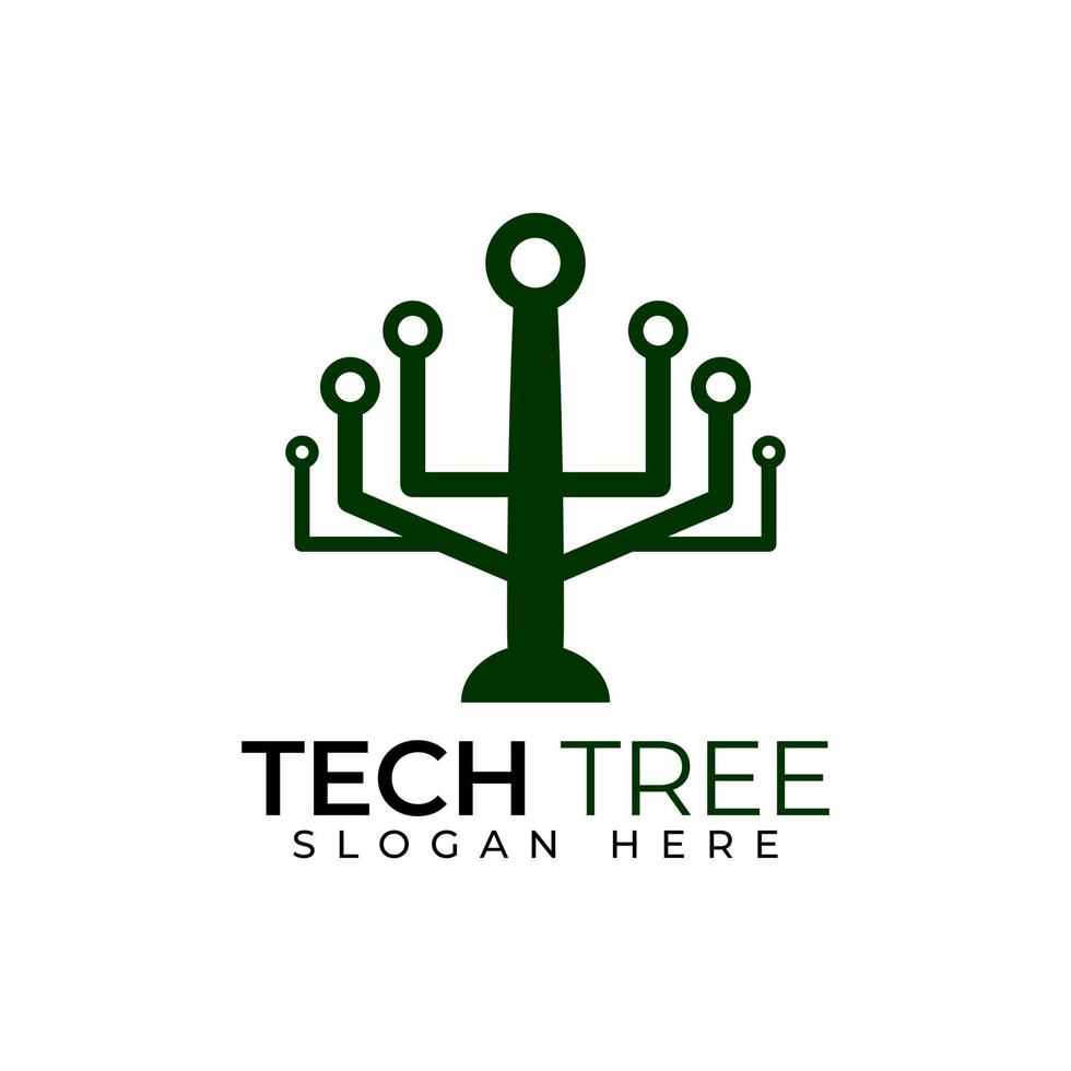 modello di progettazione dell'icona del logo della tecnologia dell'albero vettore