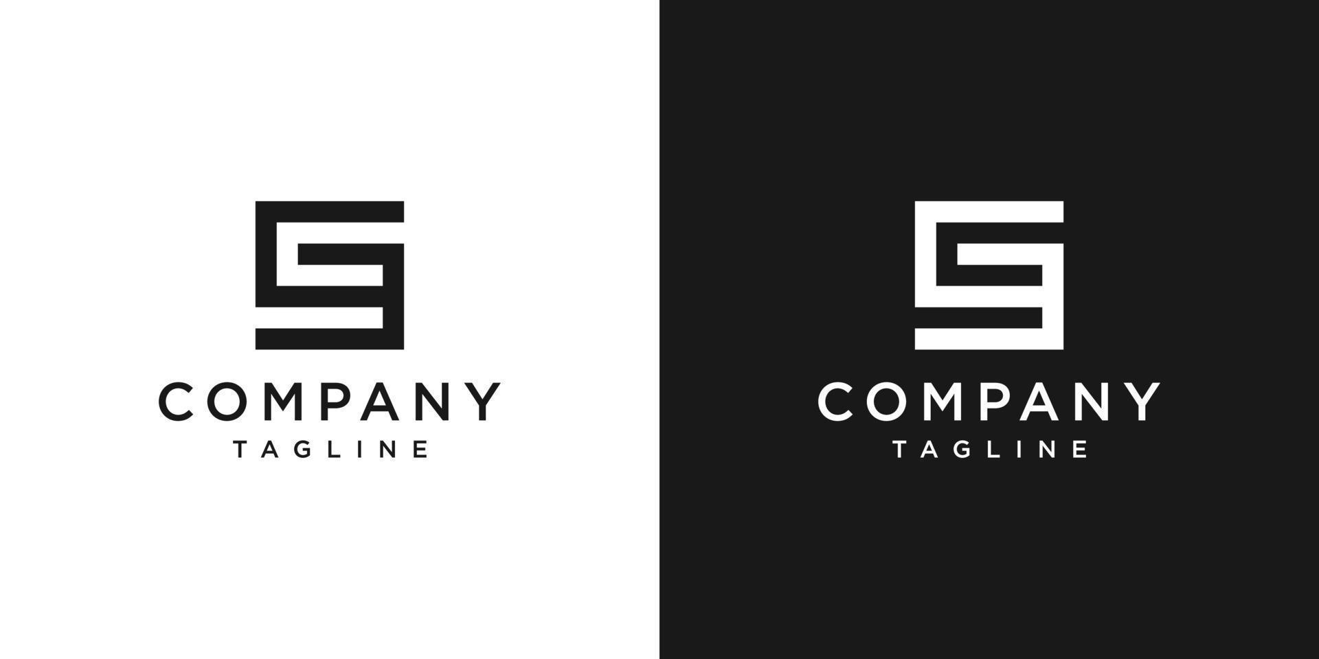 creativo lettera ge monogramma logo design modello icona sfondo bianco e nero vettore