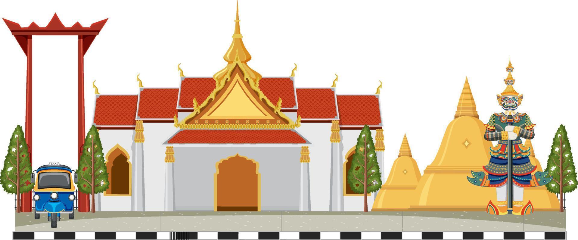 sfondo iconico di attrazione turistica della tailandia vettore