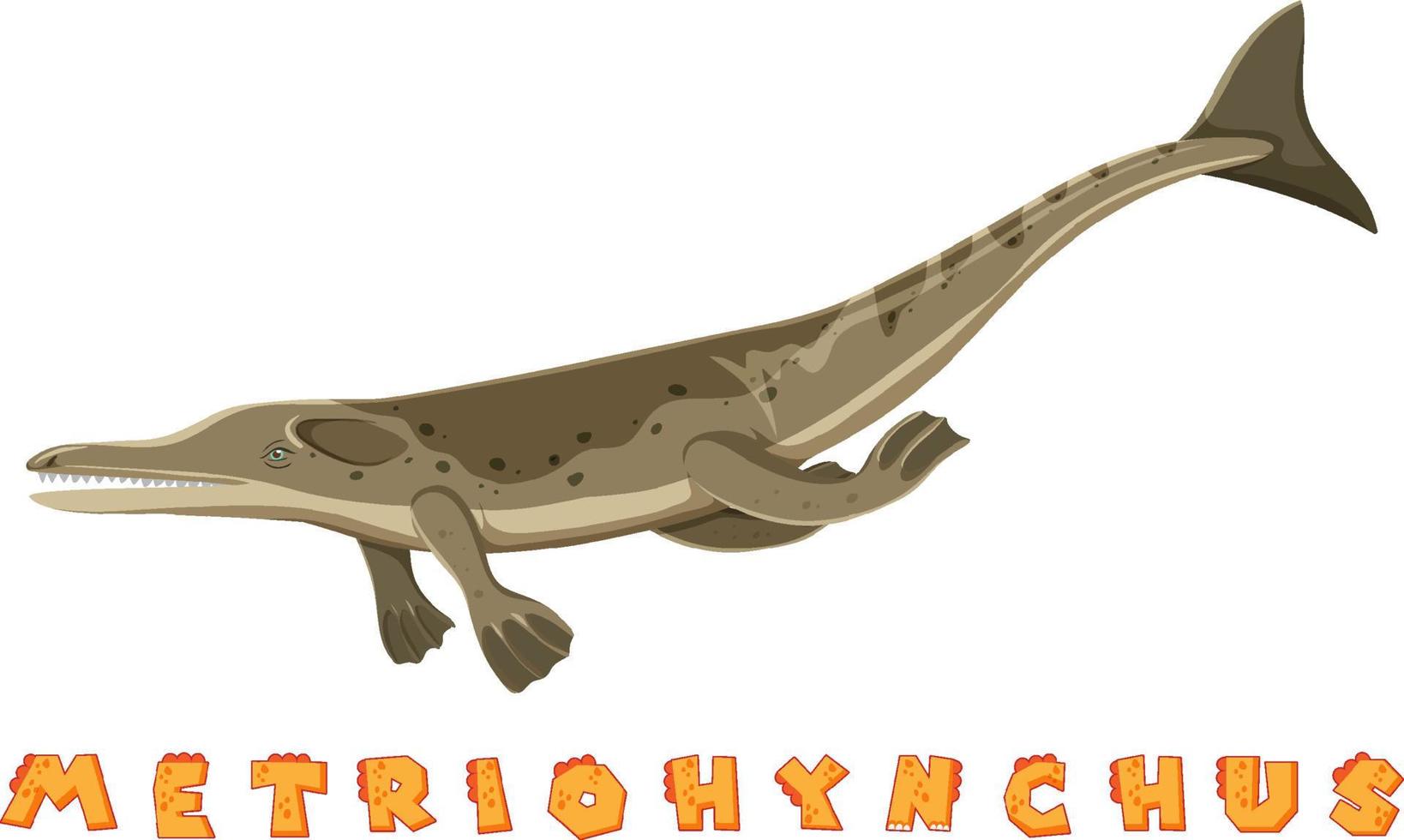 wordcard dinosauro per metriohynchus vettore