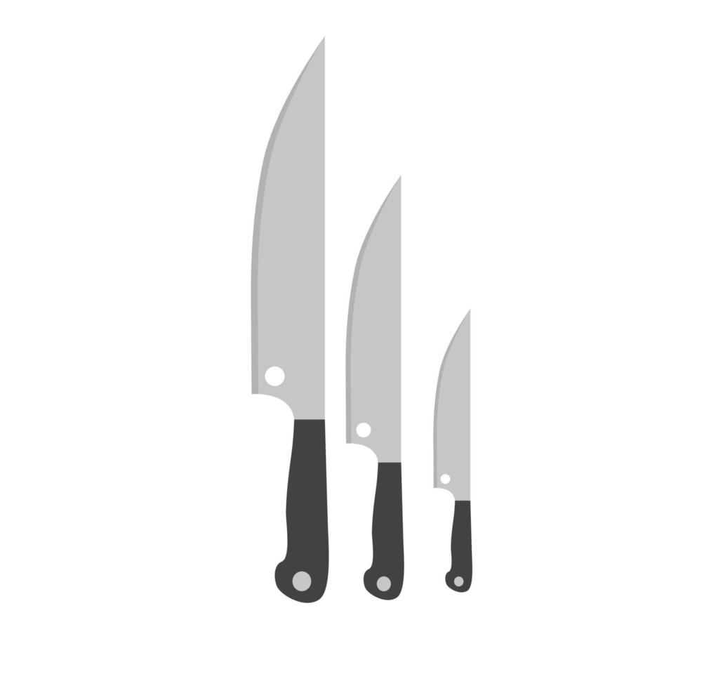 coltello da cucina set vettore posate chef illustrazione cucina in acciaio ristorante attrezzatura strumento isolato icona