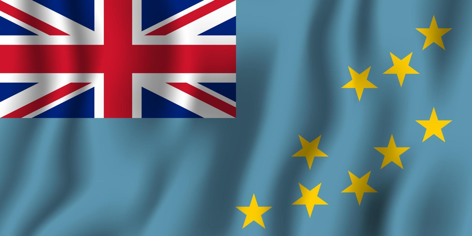illustrazione vettoriale di bandiera sventolante realistica tuvalu. simbolo di sfondo del paese nazionale. Giorno dell'Indipendenza