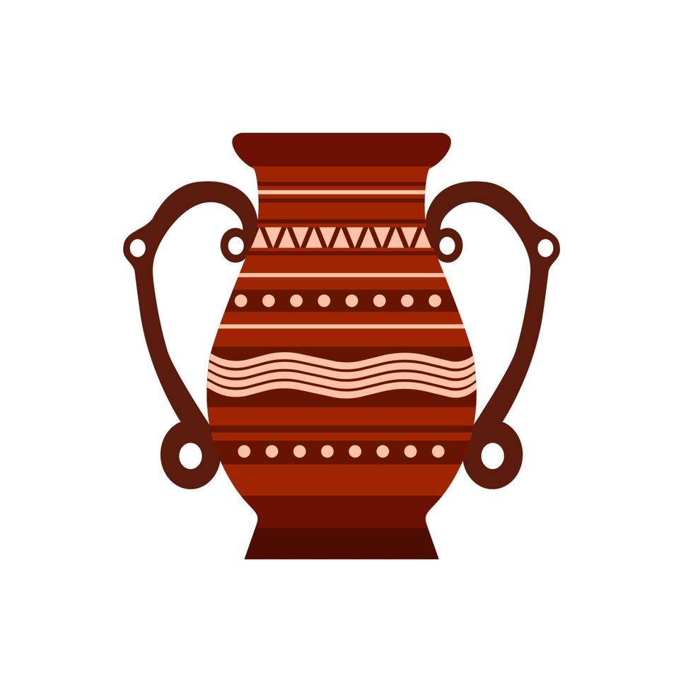 caraffa di argilla vettore vaso di ceramica illustrazione del vaso latte di pither in ceramica. antico vaso isolato vecchia icona marrone.