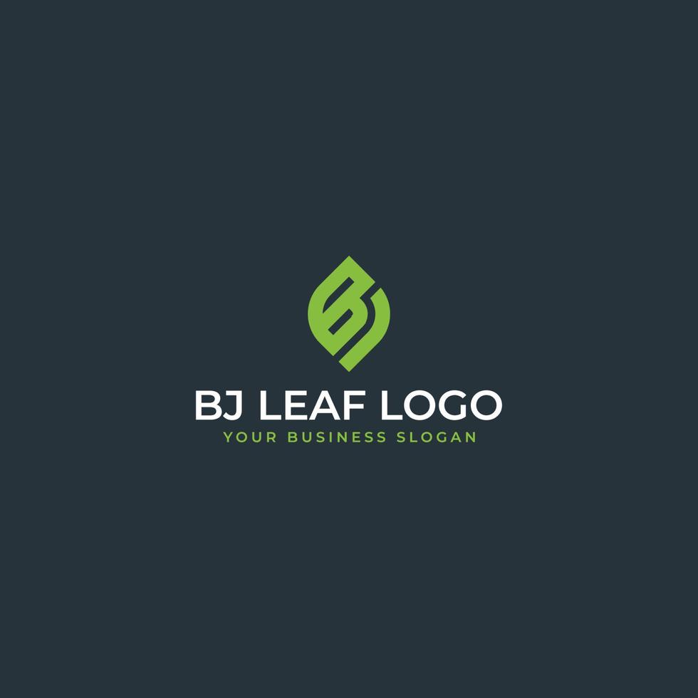 vettore di design del logo foglia bj