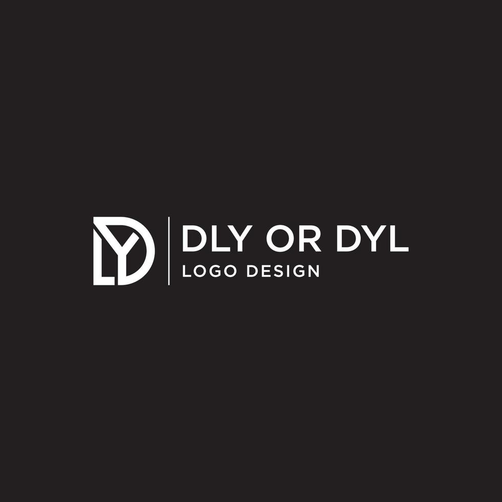 vettore di progettazione del logo dly o dyl