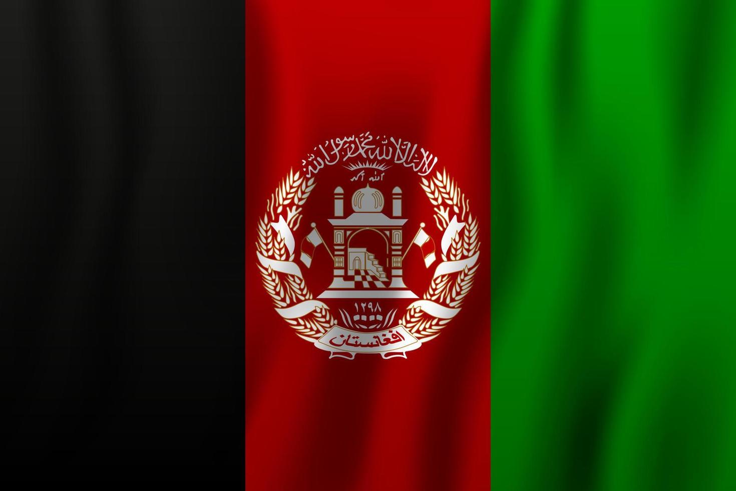 illustrazione vettoriale realistica della bandiera sventolante dell'Afghanistan. simbolo di sfondo del paese nazionale. Giorno dell'Indipendenza