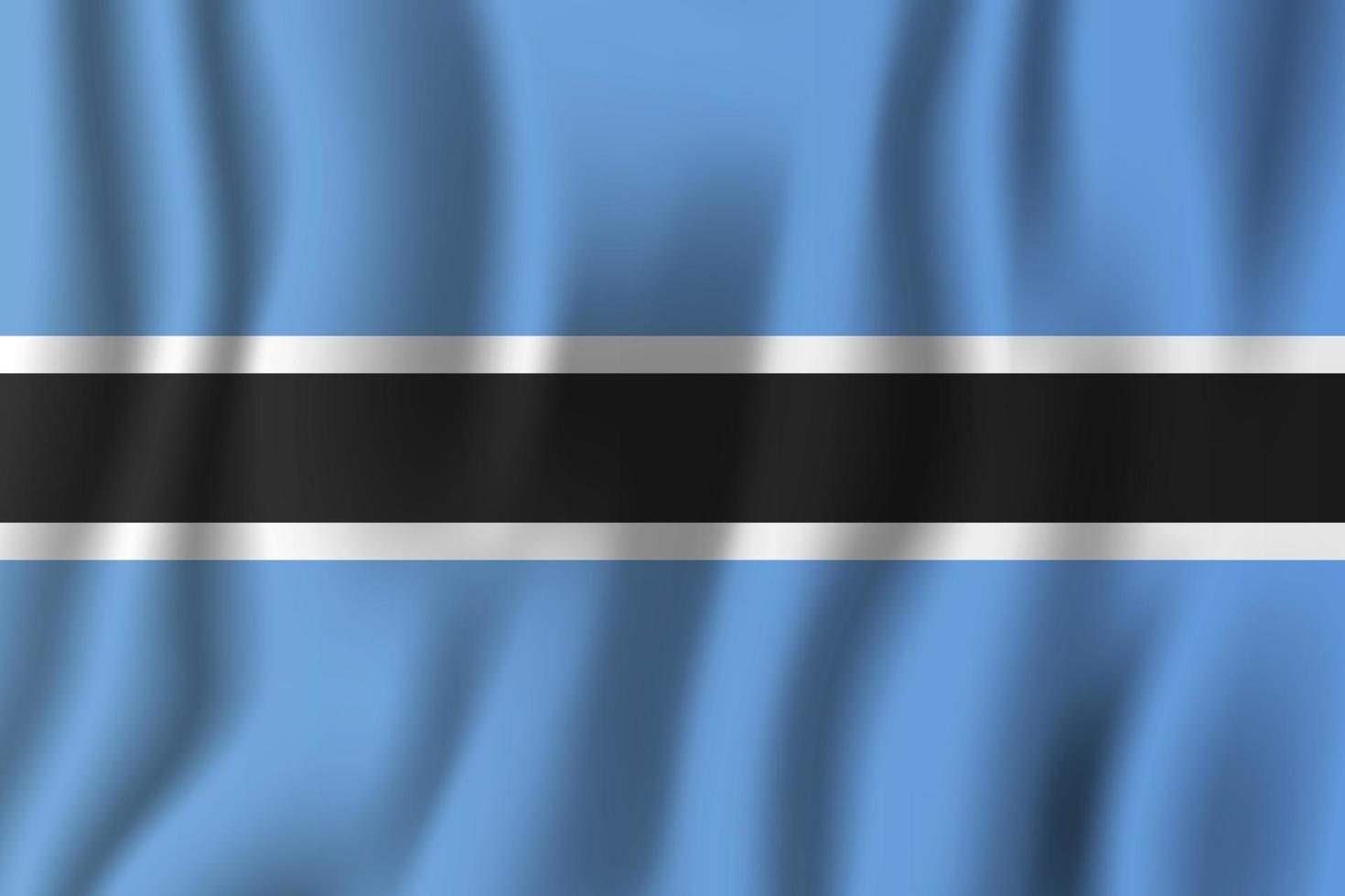 illustrazione vettoriale di bandiera sventolante realistica del Botswana. simbolo di sfondo del paese nazionale. Giorno dell'Indipendenza