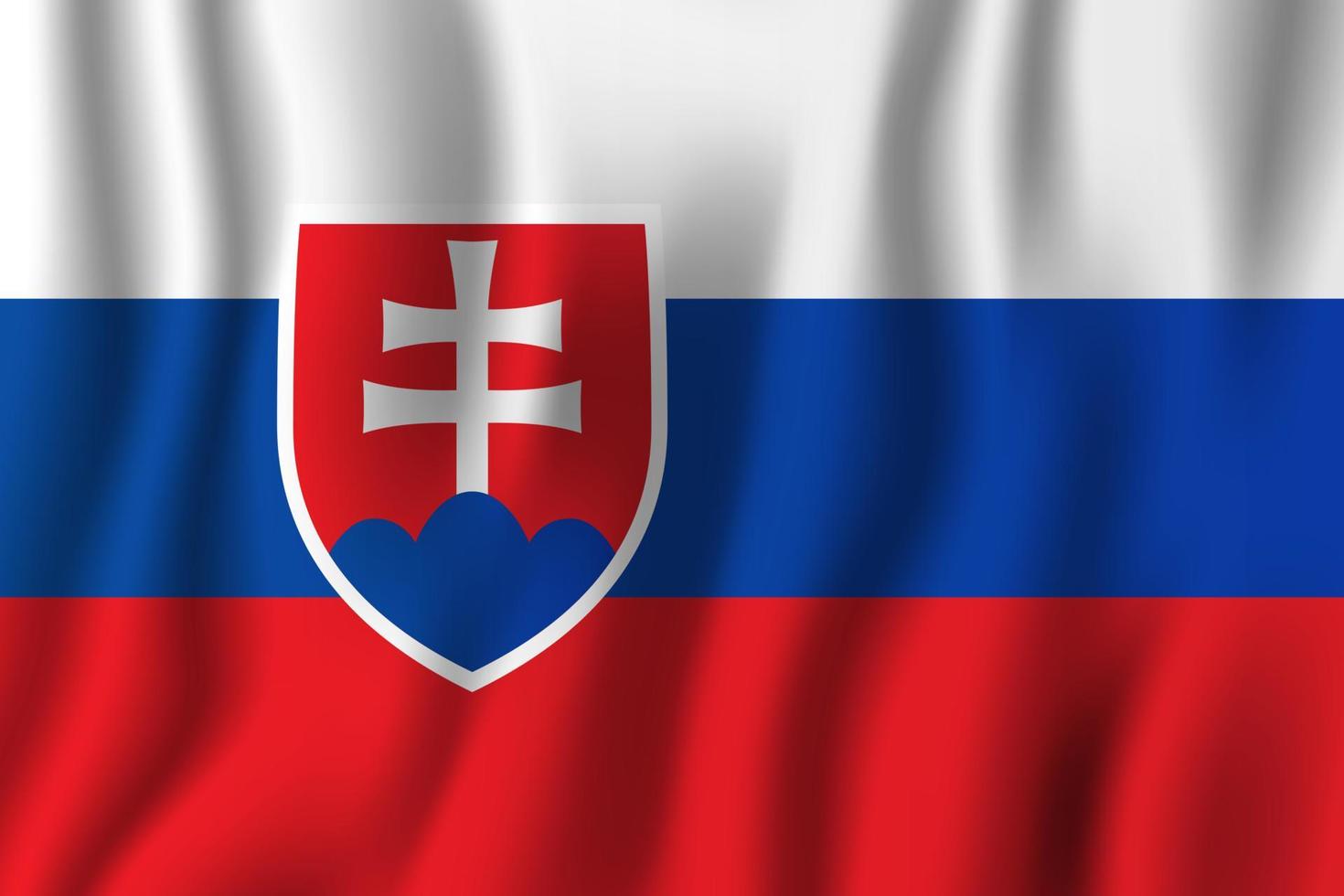 slovacchia realistica bandiera sventolante illustrazione vettoriale. simbolo di sfondo del paese nazionale. Giorno dell'Indipendenza vettore