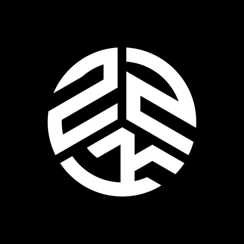 zzk lettera logo design su sfondo nero. zzk creative iniziali lettera logo concept. disegno della lettera zzk. vettore