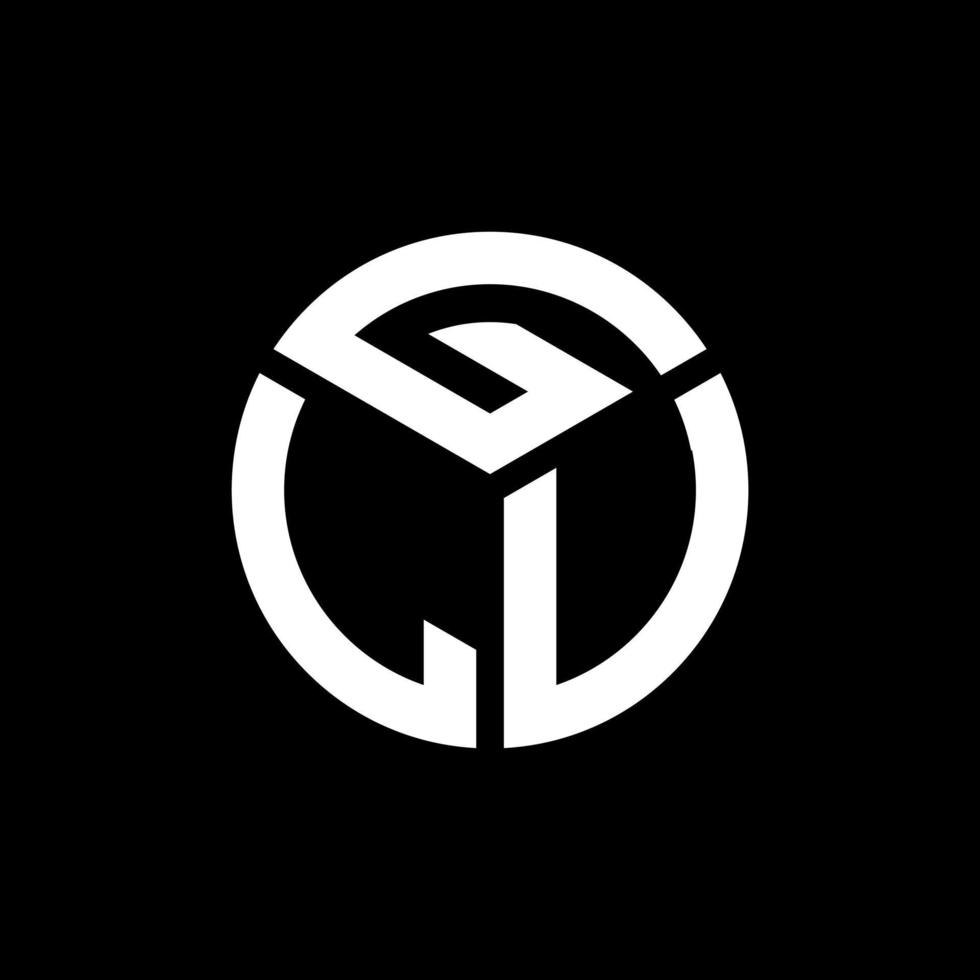 glv lettera logo design su sfondo nero. glv creative iniziali lettera logo concept. disegno della lettera glv. vettore