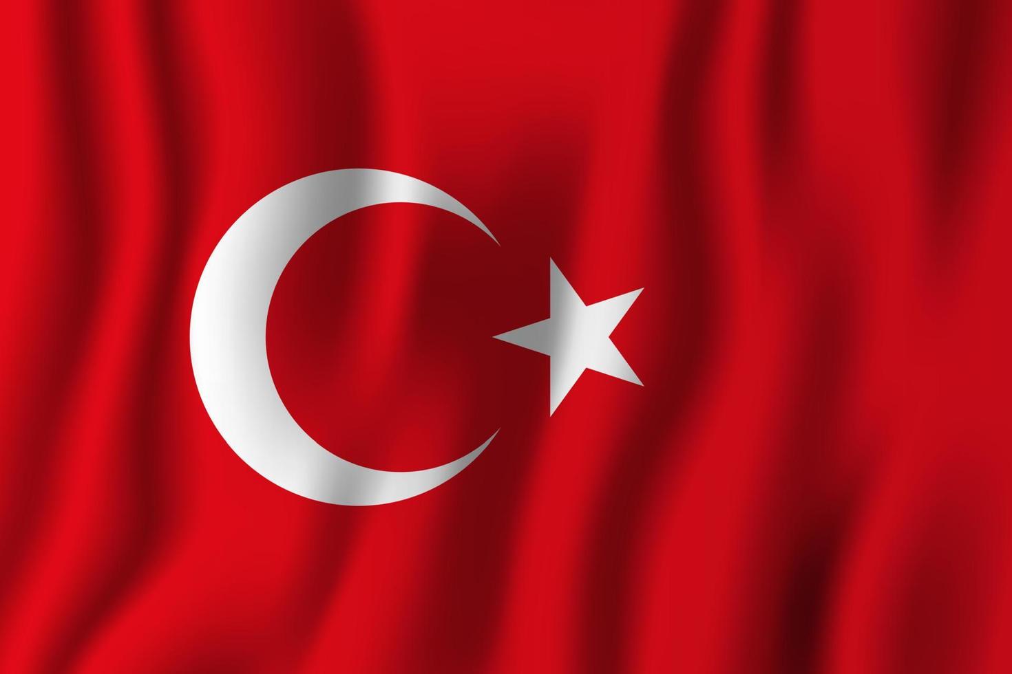 illustrazione vettoriale di bandiera sventolante realistica della Turchia. simbolo di sfondo del paese nazionale. Giorno dell'Indipendenza