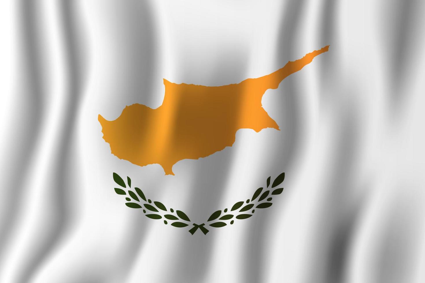 cipro realistica bandiera sventolante illustrazione vettoriale. simbolo di sfondo del paese nazionale. Giorno dell'Indipendenza vettore