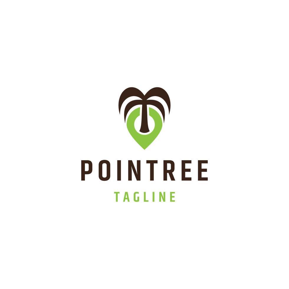vettore piatto del modello di progettazione dell'icona del logo della posizione del punto e del palmo