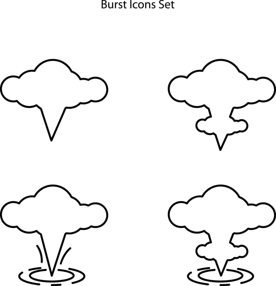icone di scoppio impostate isolate su sfondo bianco. icona simbolo alla moda e moderno per logo, web, app, interfaccia utente. vettore