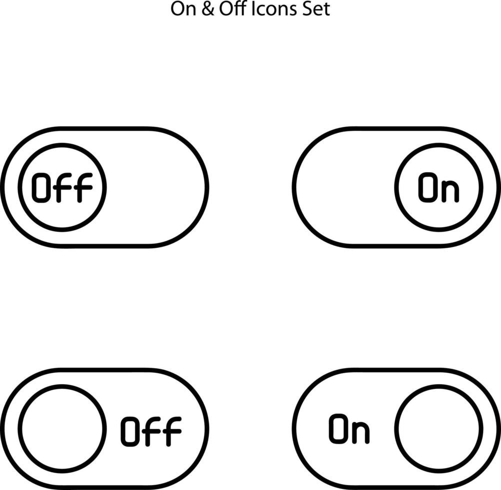 set di icone del pulsante di accensione isolato su sfondo bianco dalla raccolta dell'interfaccia utente. icona linea sottile contorno simbolo lineare per logo, web, app, ui. icona semplice segno. vettore