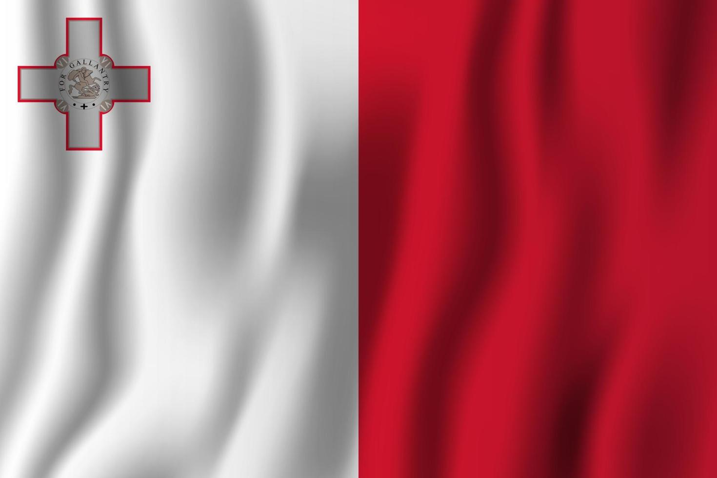 illustrazione vettoriale bandiera sventolante realistica malta. simbolo di sfondo del paese nazionale. Giorno dell'Indipendenza