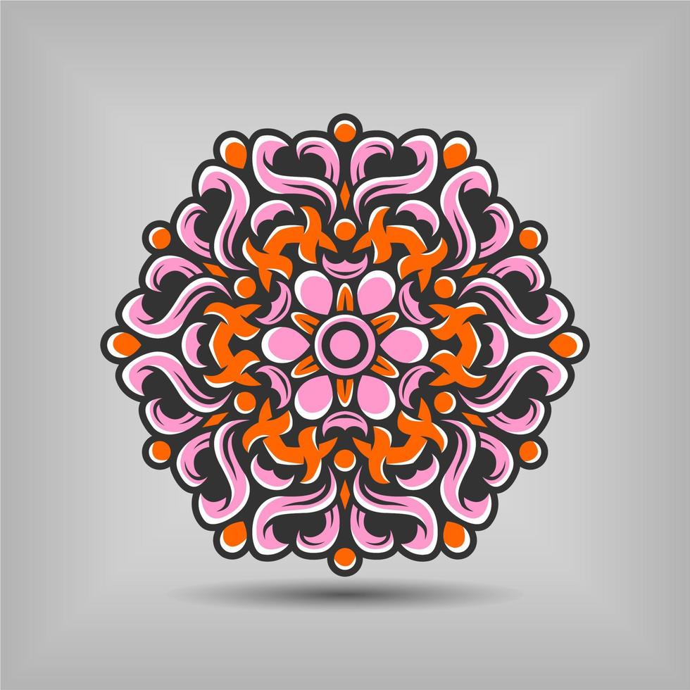 design vettoriale di arte mandala premium con un bel mix di colori vettoriali gratis