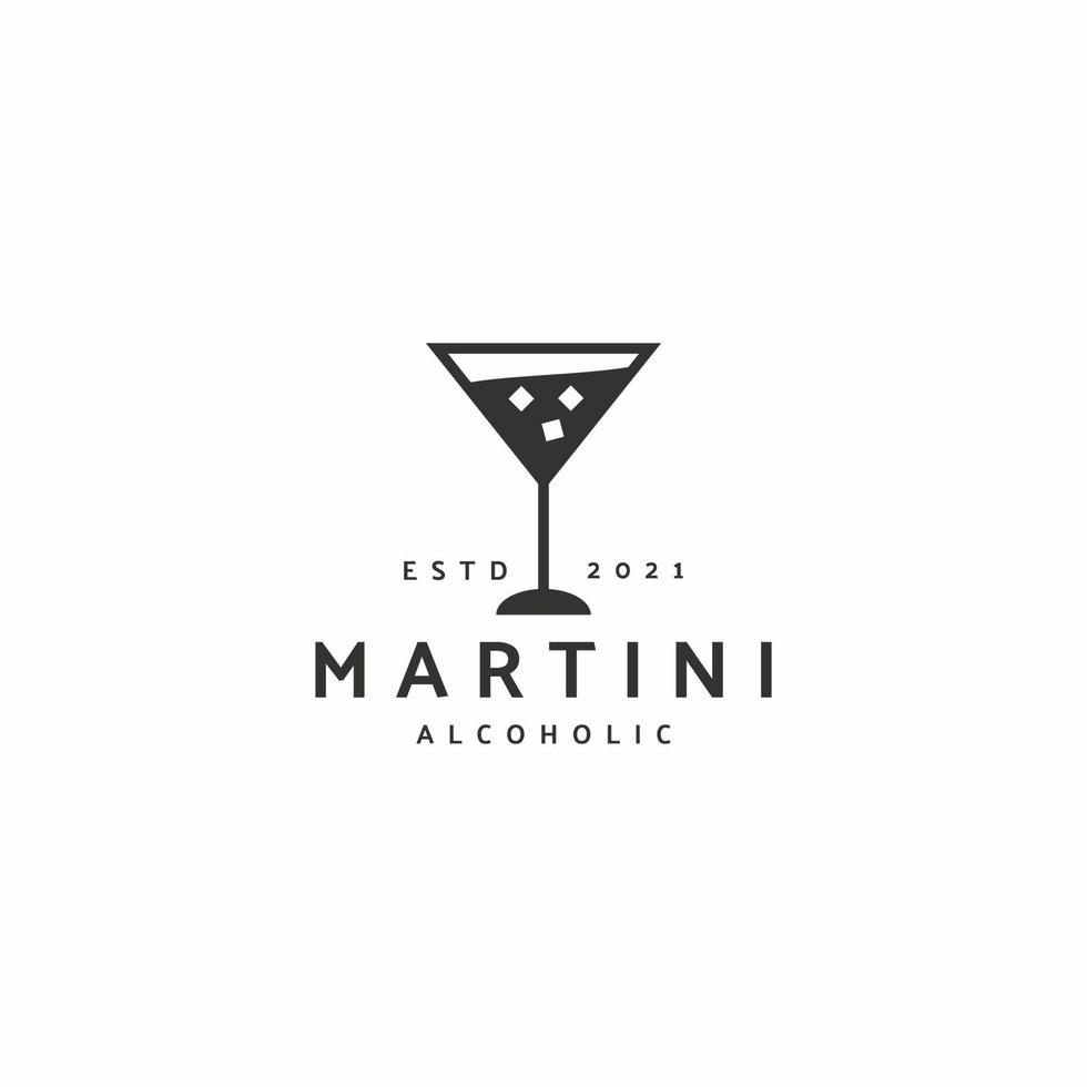 martini alcolico icona segno simbolo hipster vintage logo vettore