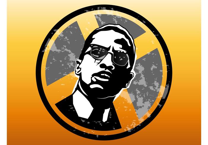Distintivo di Malcolm X. vettore
