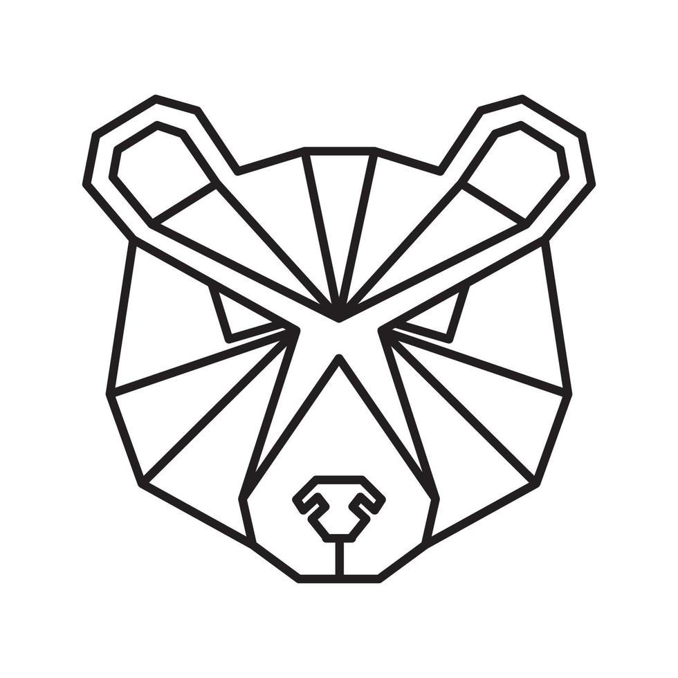 disegno del logo poligonale dell'orso della testa della linea, illustrazione dell'icona del simbolo grafico vettoriale idea creativa