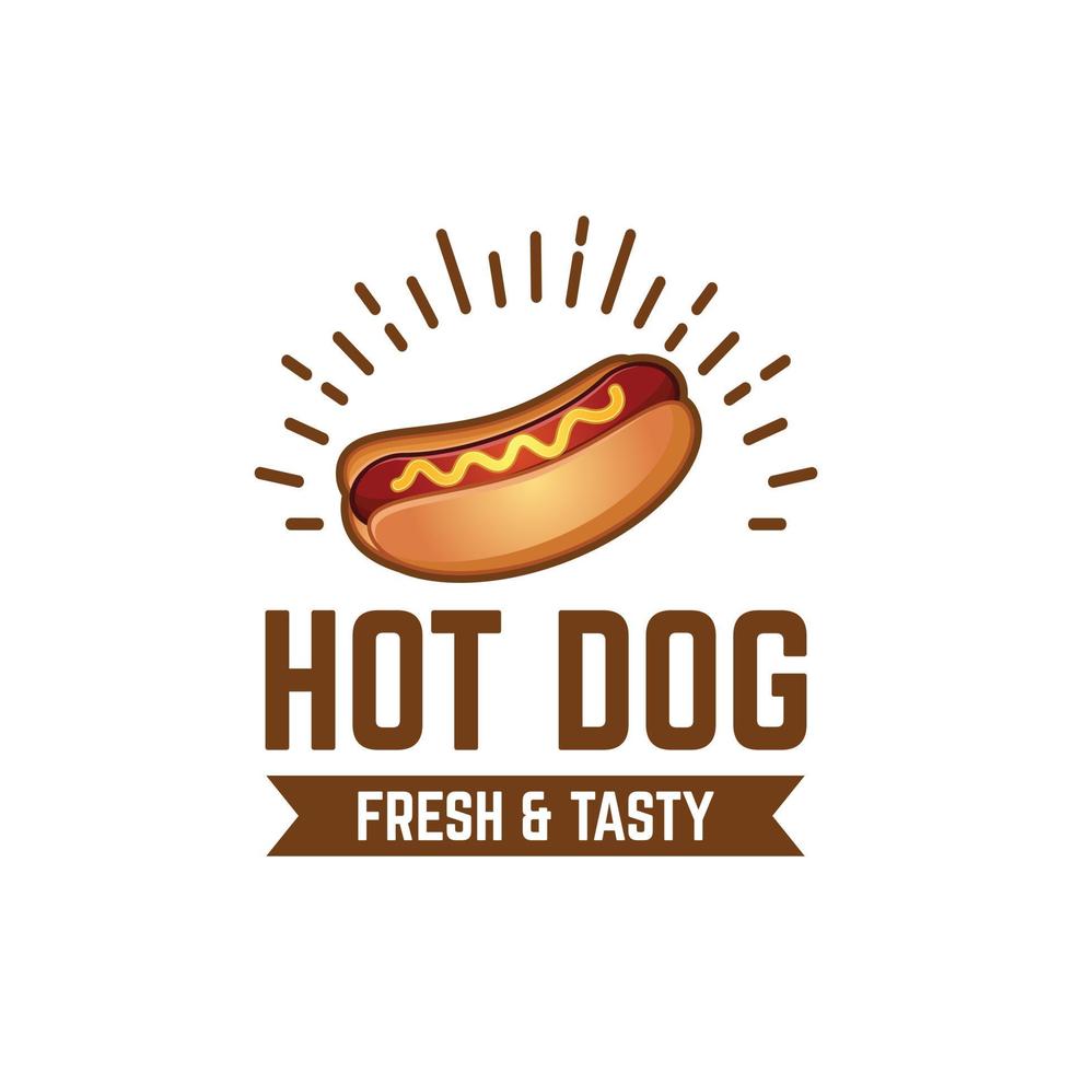 vettore di logo di hot dog fresco