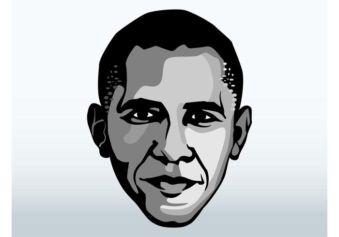 Faccia di Barack Obama vettore