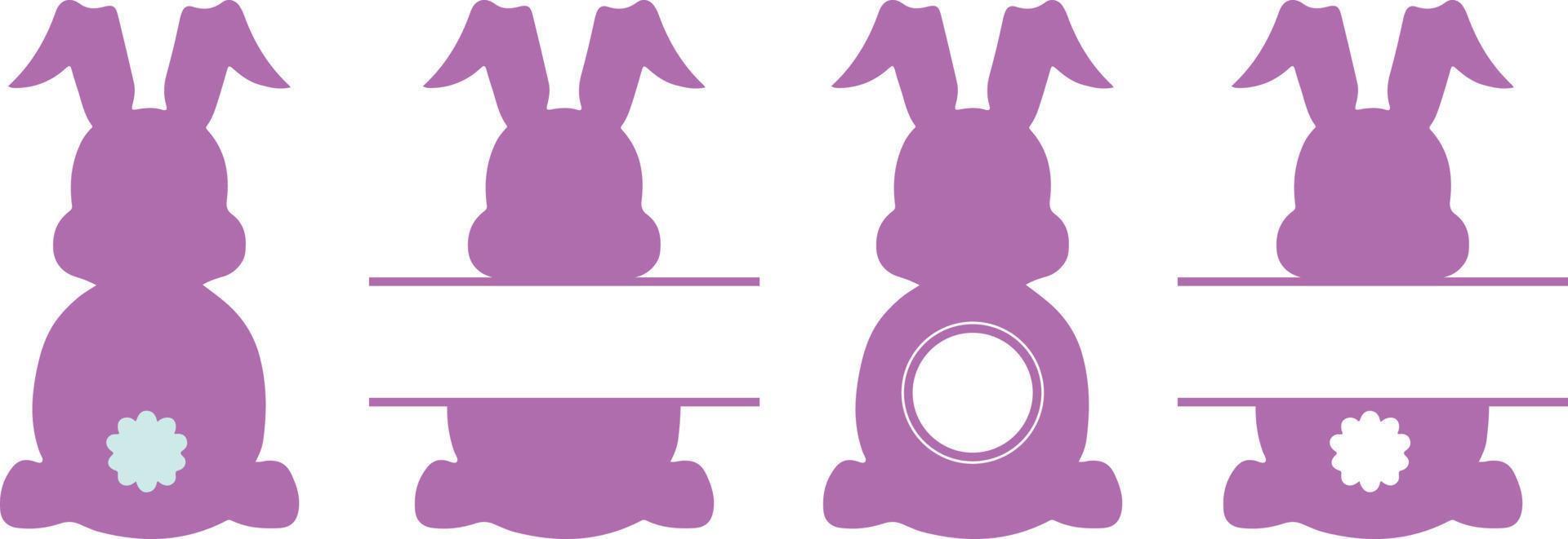 monogramma del coniglietto di pasqua vettore