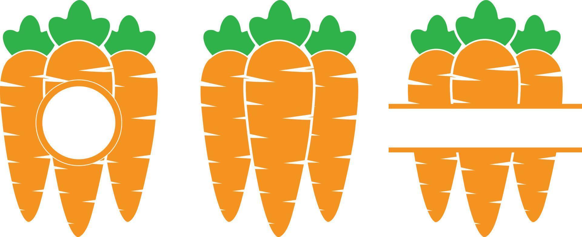 monogramma di carota arancione di Pasqua vettore