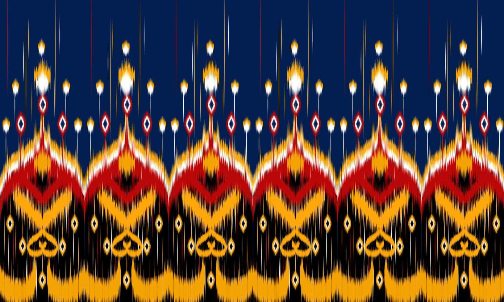 disegno tradizionale geometrico etnico orientale modello ikat per sfondo, moquette, carta da parati, abbigliamento, avvolgimento, batik, tessuto, illustrazione vettoriale. stile ricamo. vettore