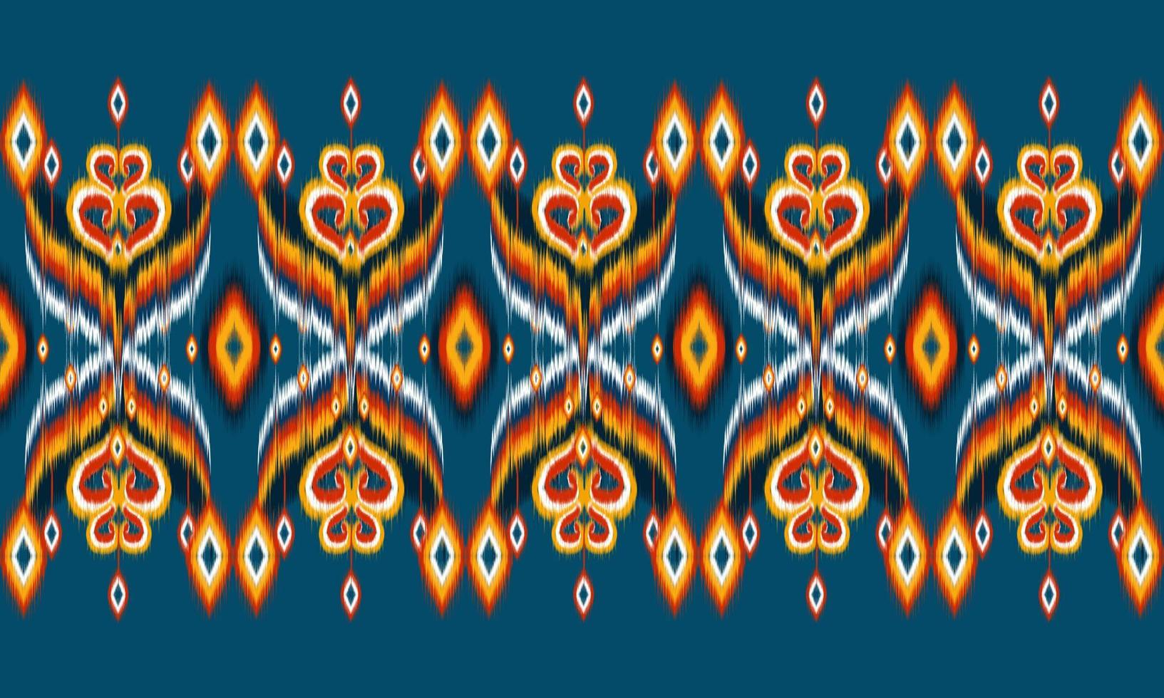 disegno tradizionale geometrico etnico orientale modello ikat per sfondo, moquette, carta da parati, abbigliamento, avvolgimento, batik, tessuto, illustrazione vettoriale. stile ricamo. vettore