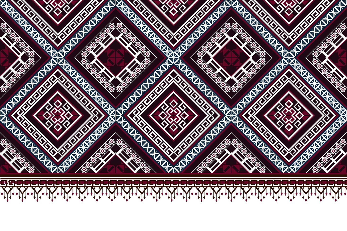 disegno tradizionale geometrico etnico orientale modello ikat per sfondo, moquette, carta da parati, abbigliamento, avvolgimento, batik, tessuto, illustrazione vettoriale. stile ricamo. vettore