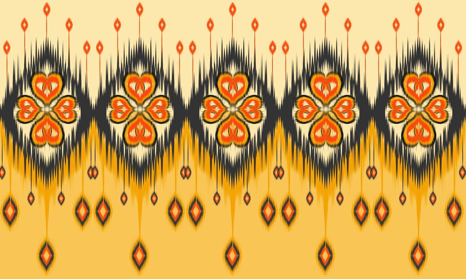 disegno tradizionale geometrico etnico orientale modello ikat per sfondo, moquette, carta da parati, abbigliamento, avvolgimento, batik, tessuto, illustrazione vettoriale. stile ricamo. vettore