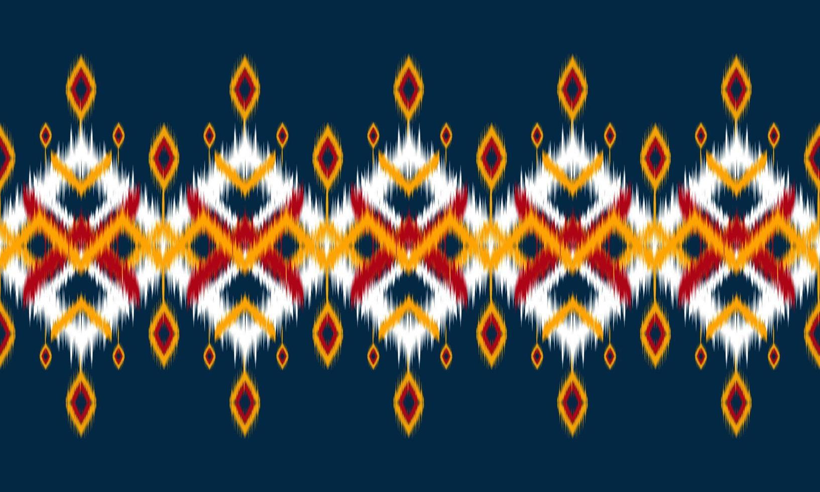 disegno tradizionale geometrico etnico orientale modello ikat per sfondo, moquette, carta da parati, abbigliamento, avvolgimento, batik, tessuto, illustrazione vettoriale. stile ricamo. vettore