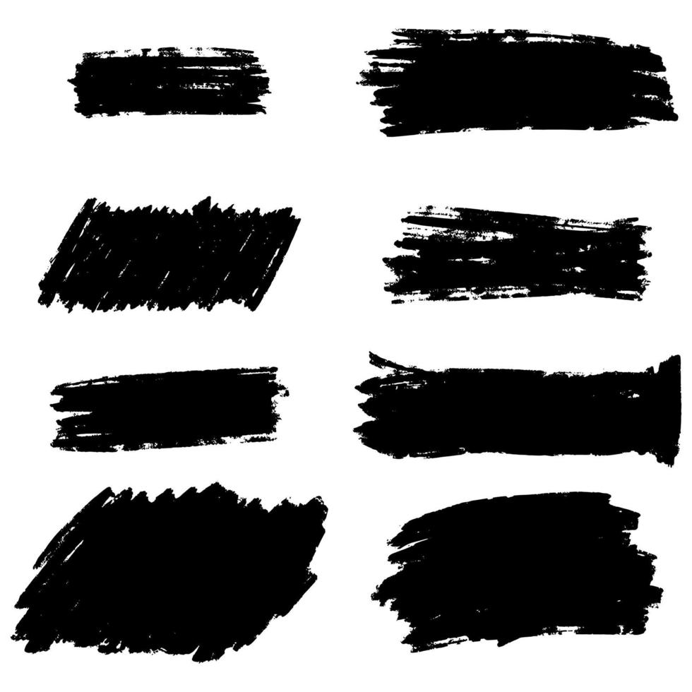 raccolta di elemento grafico disegnato a mano pennello vettoriale. set di pennellate vettoriali isolato su sfondo bianco. illustrazione vettoriale.