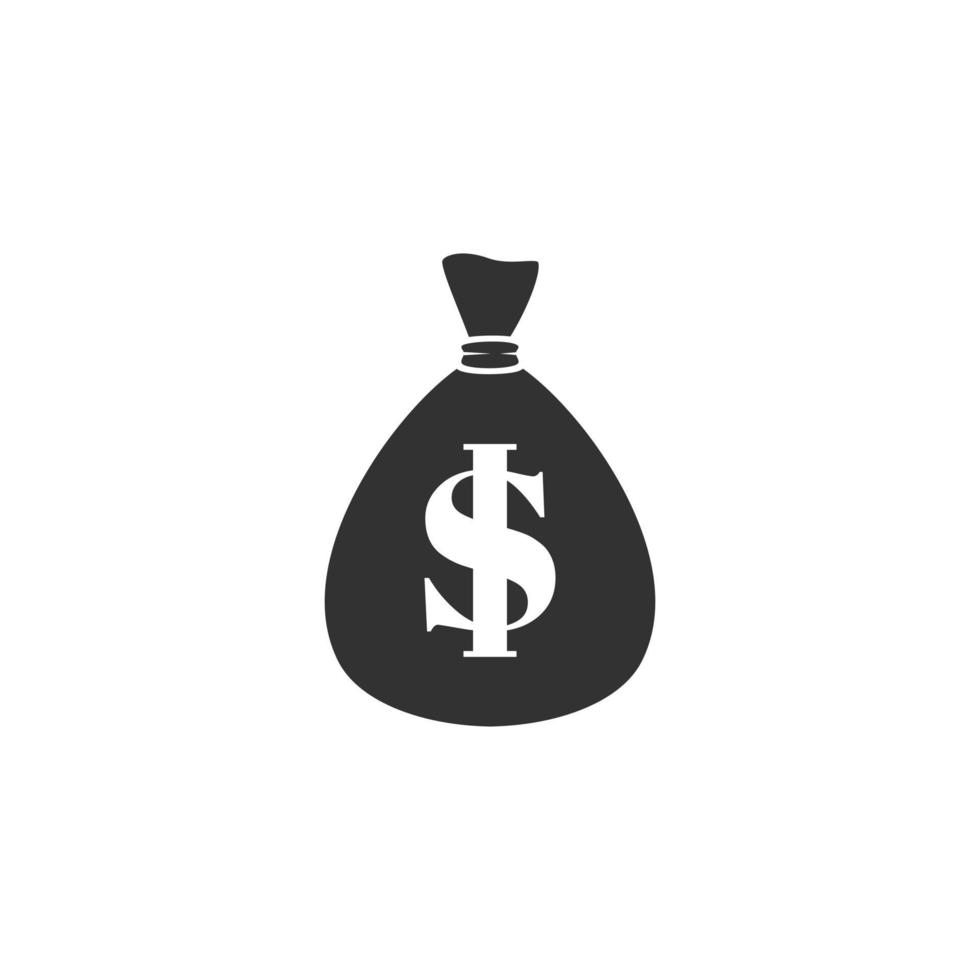 icona di sagoma di denaro o borsa della moneta vettore