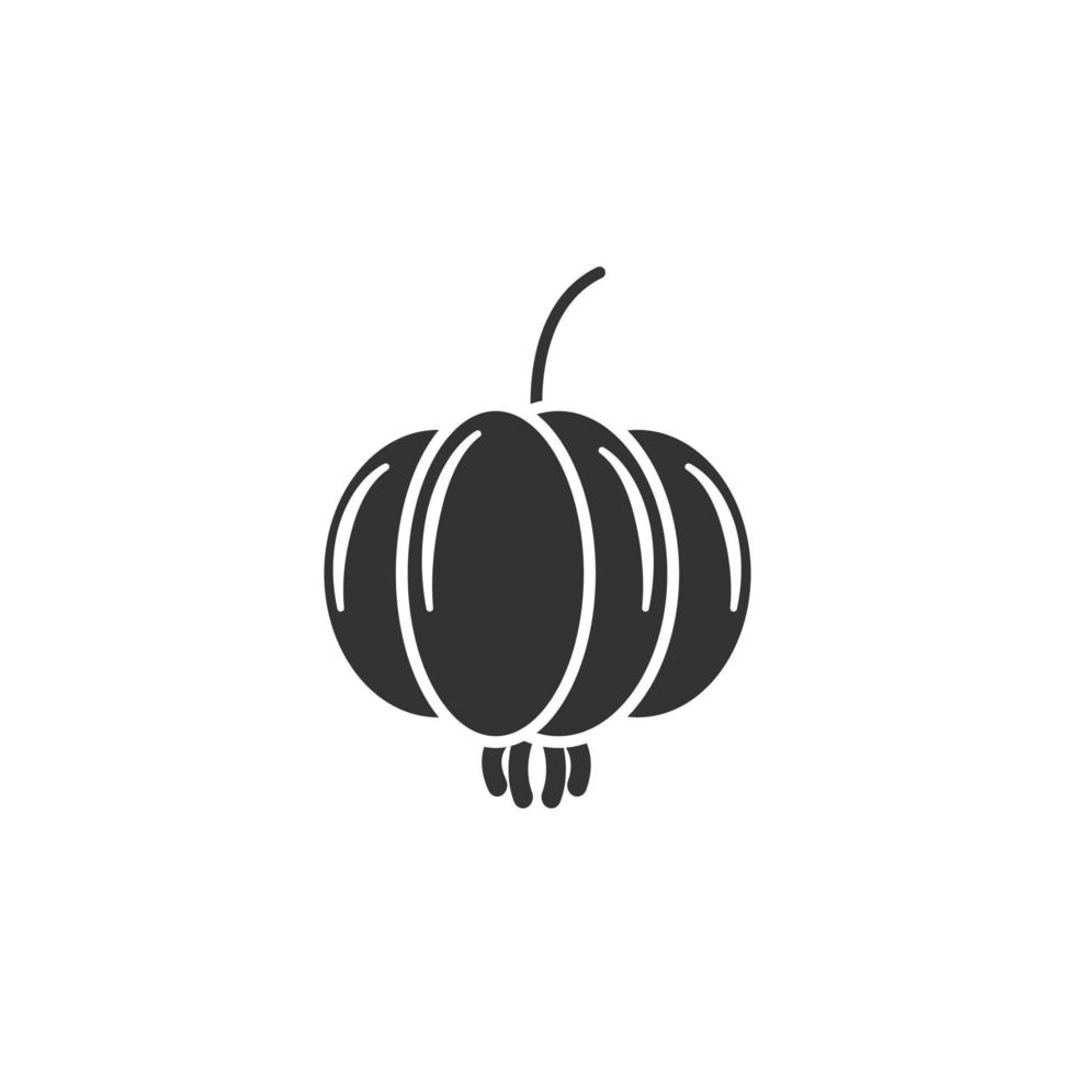 icona della siluetta della ciliegia del suriname o della pitanga vettore