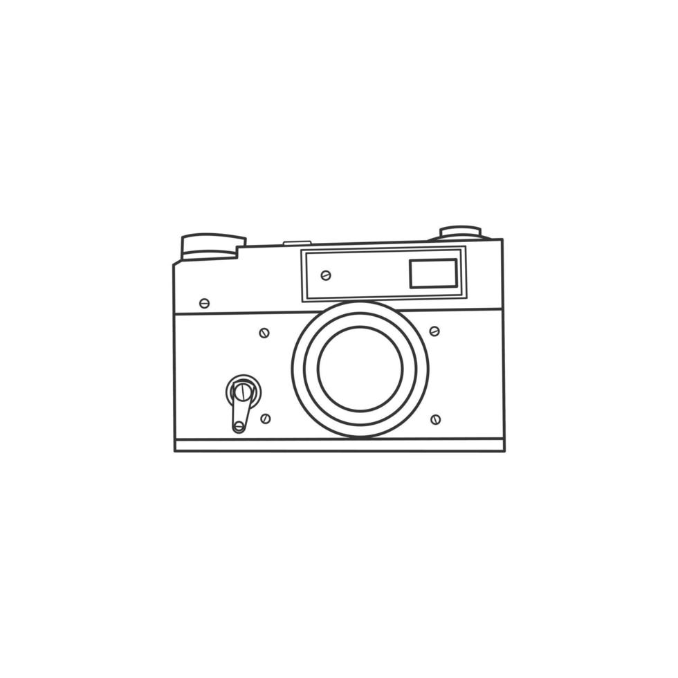 icona di contorno dell'illustrazione vettoriale della fotocamera