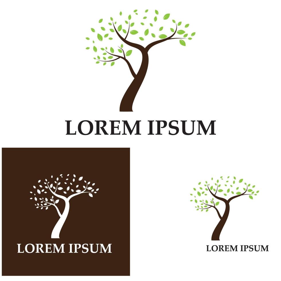 modello di concept design del logo dell'albero della natura e del corno vettore