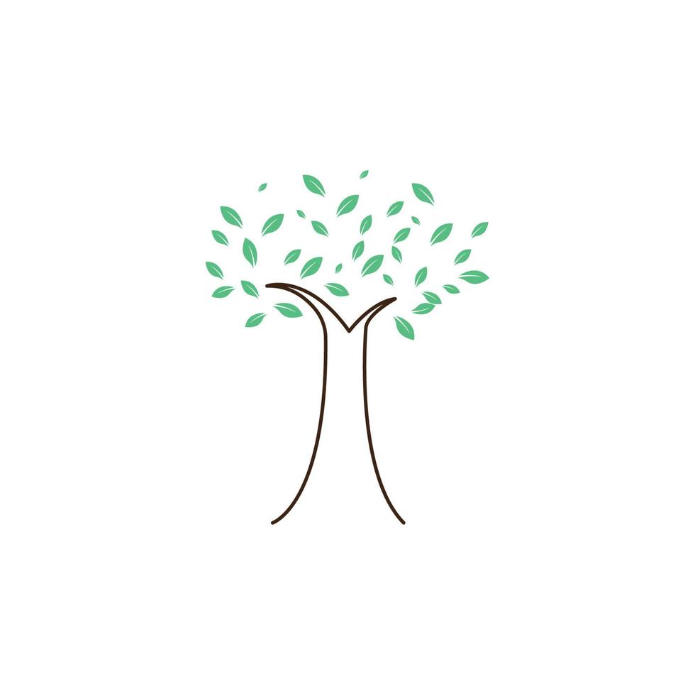 modello di concept design del logo dell'albero della natura e del corno vettore