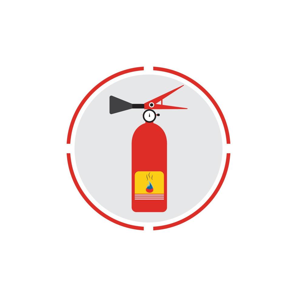 icona dell'estintore, dispositivi di protezione, segnale di emergenza, simbolo di sicurezza vettore