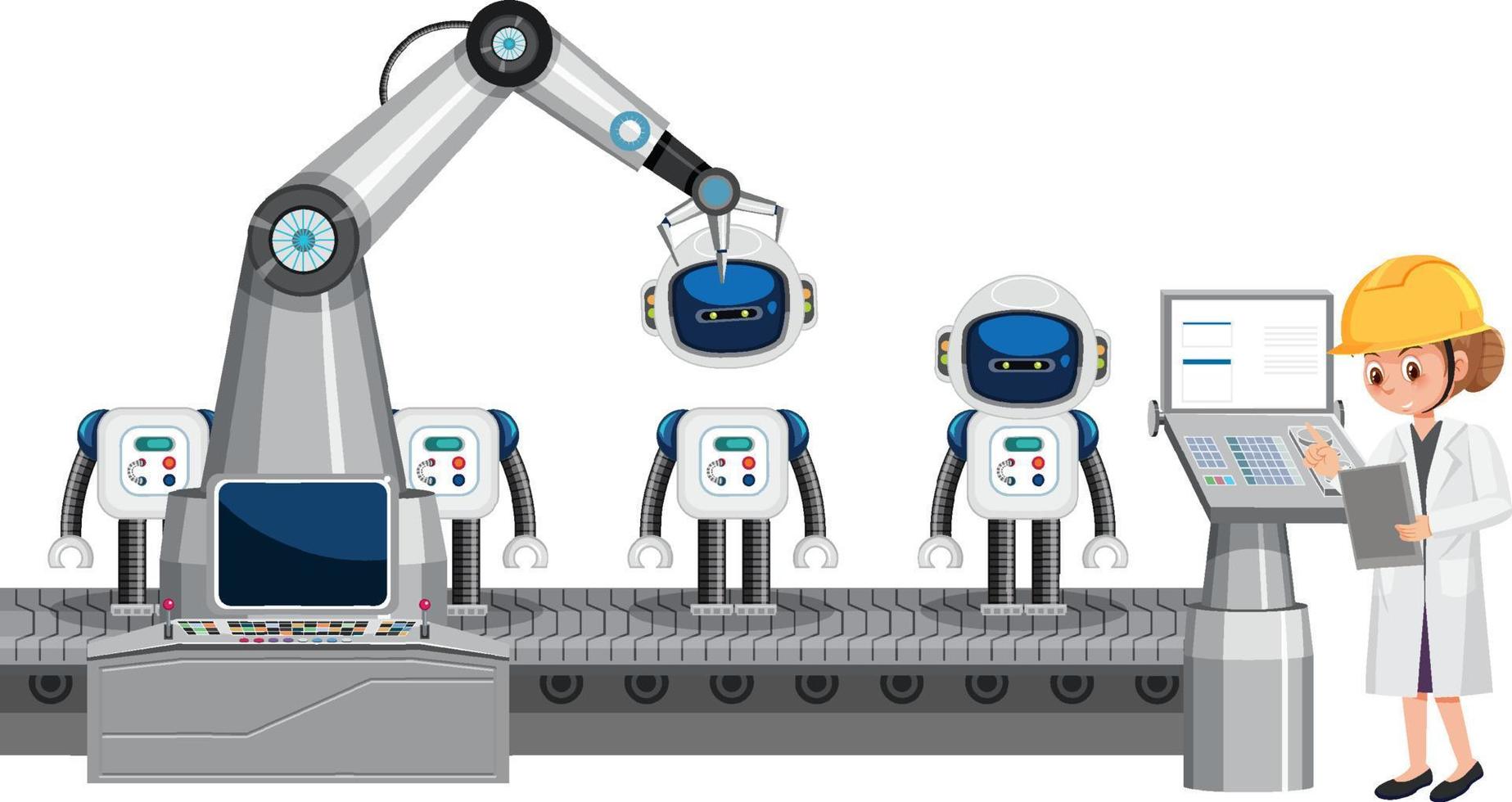 concetto di industria dell'automazione robotica vettore